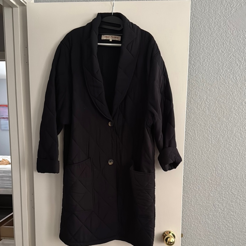 Free People Black Quilted Jacket